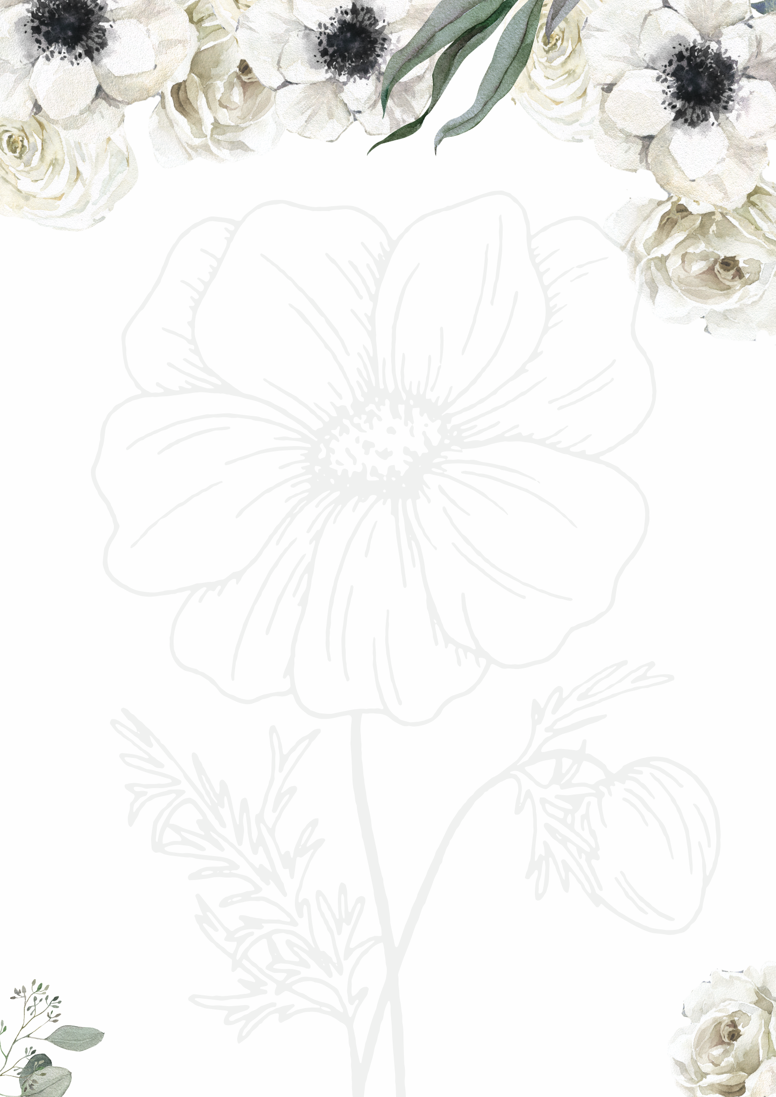 White Black Green Elegant seating chart background