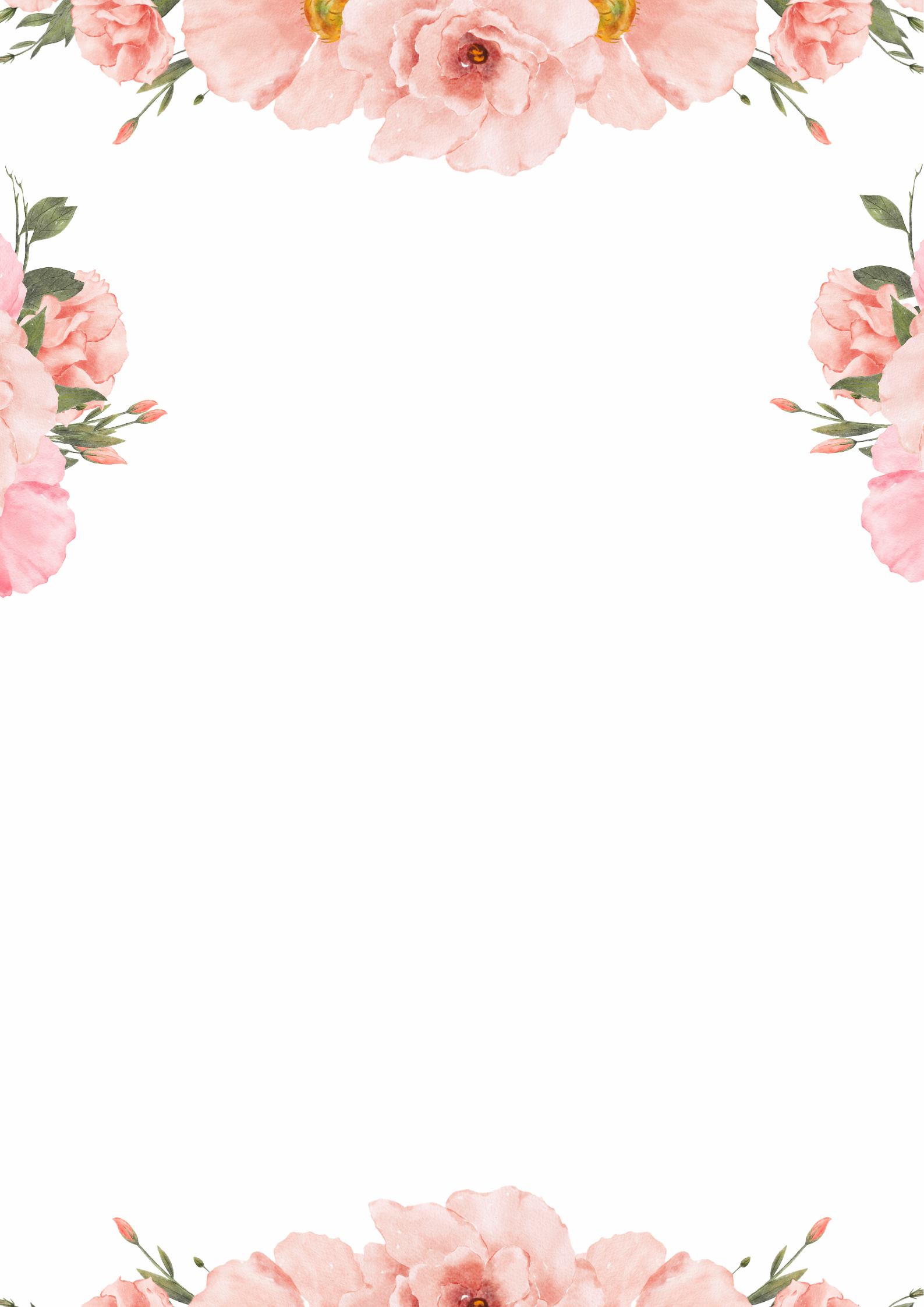 Pink watercolor wedding seating chart template