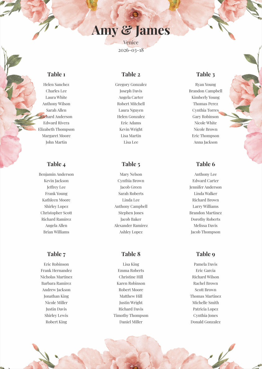 Guest-count seating chart template example